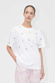 Stine Goya Oversize Short Sleeve T-Shirt Top Wild Flower Beads
