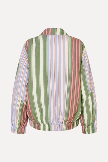 Stine Goya Oversized Utility Workwear Jacket Jacket Forest Stripe