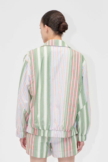 Stine Goya Oversized Utility Workwear Jacket Jacket Forest Stripe