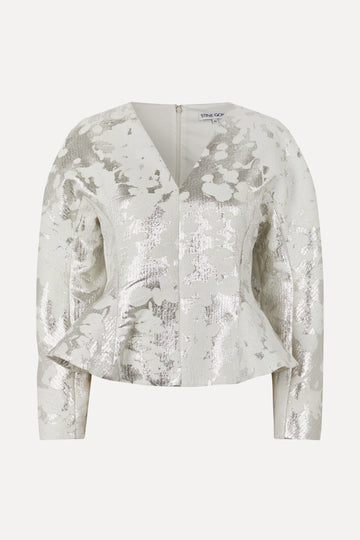 Stine Goya Peplum Top Top Lurex Garden