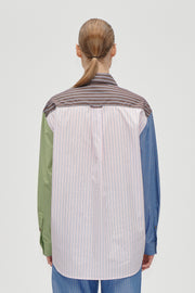Stine Goya Pocket Oversized Shirt Top Multistripes Mix