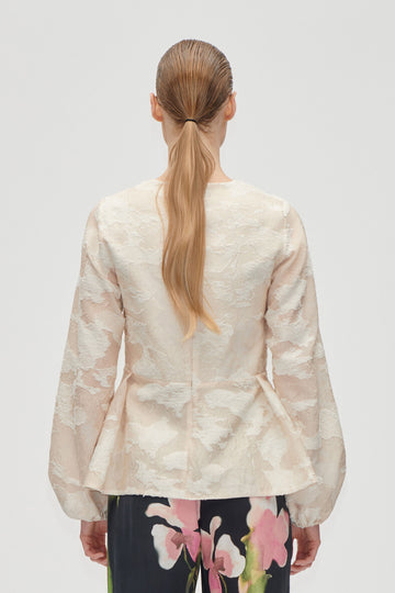 Stine Goya Romantic Ruffling Long Sleeve Top Top Multiflowers