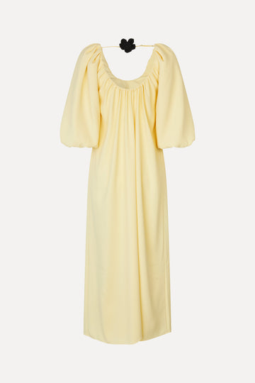 pastel yellow dress with sleeves Summertime Heat Puff Sleeve Maxi Dress Yellow