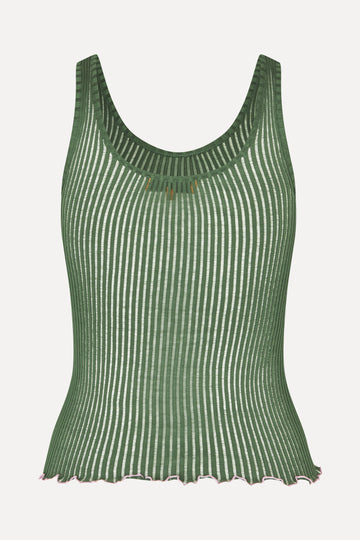 Stine Goya Scoopneck Tank Top Top Dark Green