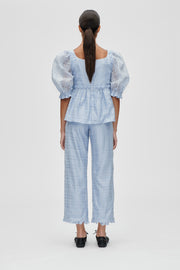 Stine Goya Sheer Ruffling Long Pants Pants Brunnera Blue