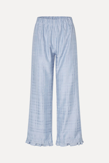 Stine Goya Sheer Ruffling Long Pants Pants Brunnera Blue