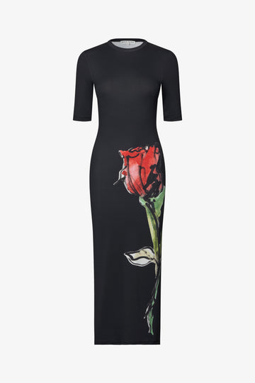 Stine Goya Short Sleeve Crewneck Midi Dress Dress The Rose
