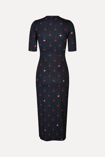Stine Goya Short Sleeve Crewneck Midi Dress Dress Cherries