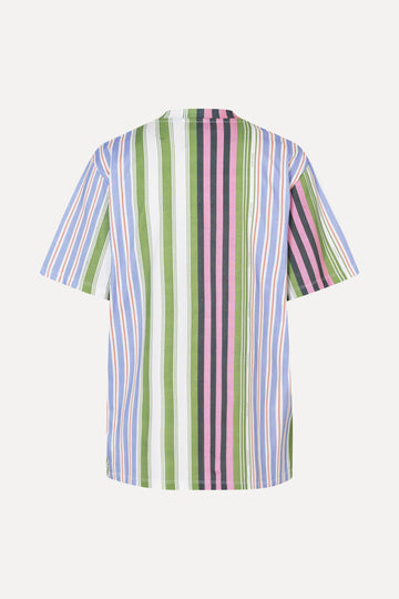 Stine Goya Short Sleeve T-Shirt Top Forest Stripe