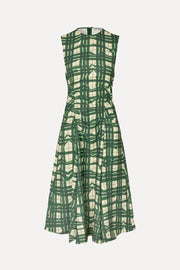 Stine Goya Sleeveless Gathered Midi Dress Dress Checkered Wave