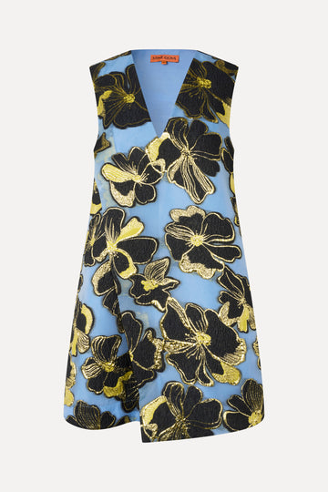 Stine Goya Sleeveless V-Neck Short Dress Dress Blue Anemone Jacquard