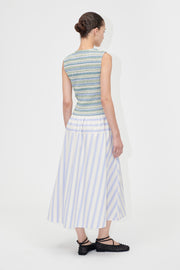 Stine Goya Smocked Gathered Tank Dress Dress Pastel Stripes