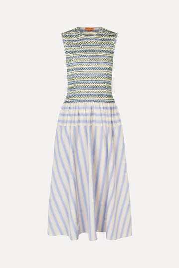 Stine Goya Smocked Gathered Tank Dress Dress Pastel Stripes