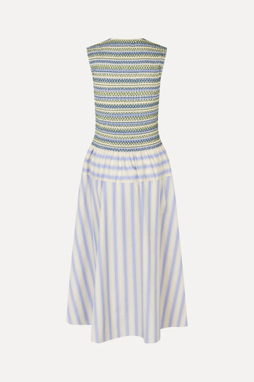 Stine Goya Smocked Gathered Tank Dress Dress Pastel Stripes