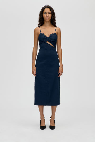 Stine Goya Strap Eyelet Midi Dress Dress Cherries On A Paisley