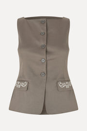 Stine Goya Tailored Tank Vest Top Cherries On A Paisley