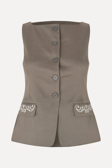 Stine Goya Tailored Tank Vest Top Cherries On A Paisley