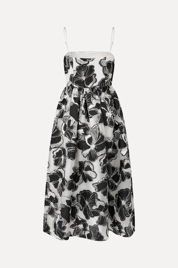 Stine Goya Voluminous Gathered Midi Dress Dress Anemone Jacquard
