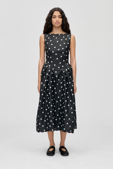 Stine Goya Voluminous Midi Dress Dress Quilted Dots