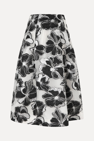 Stine Goya Voluminous Midi Skirt Skirt Anemone Jacquard
