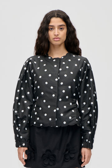 Stine Goya Voluminous Sleeve Jacket Outerwear Quilted Dots