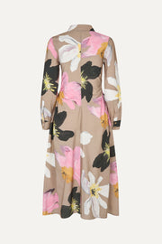 Stine Goya Waist Gather Shirt Midi Dress Dress Wild Flowers