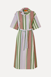 Stine Goya Workwear Midi Dress Dress Forest Stripe
